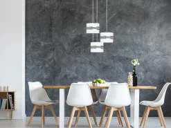 Sklep Kaja Lampa wisząca z białymi abażurami, nad stół K-5212 z serii VICTORIA