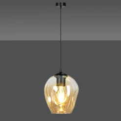 Best Lampa wisząca z bursztynowym kloszem 677/1 ISTAR | Kaja Oświetlenie Żyrandole Nowoczesne