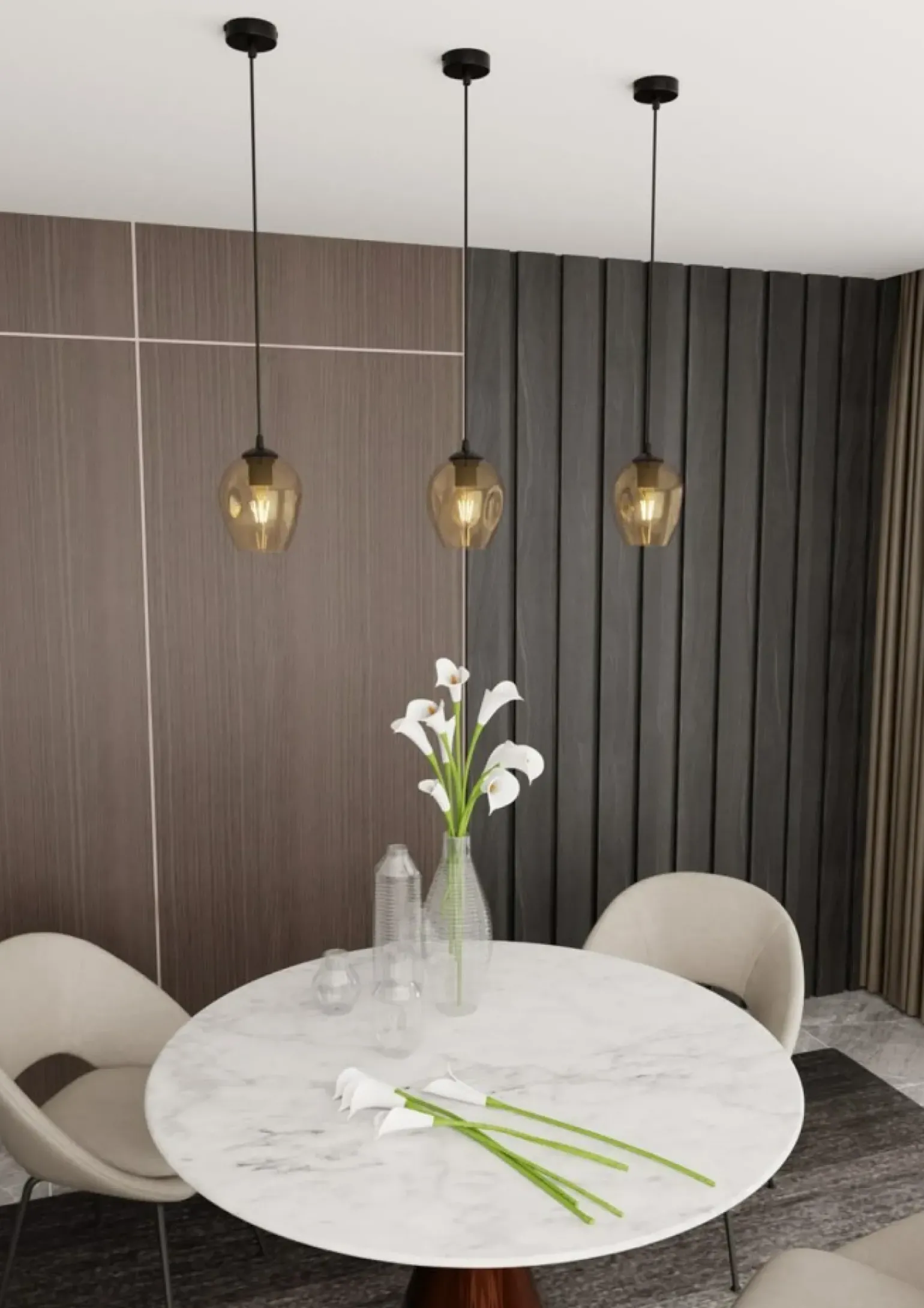 Best Lampa wisząca z bursztynowym kloszem 677/1 ISTAR | Kaja Oświetlenie Żyrandole Nowoczesne