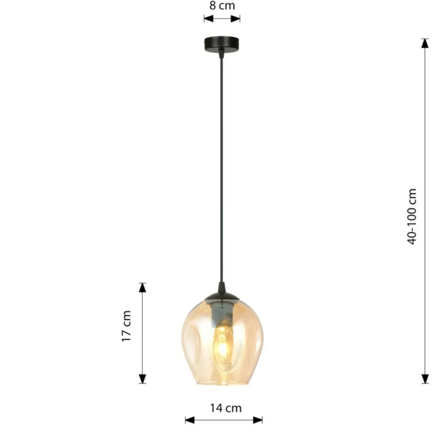 Best Lampa wisząca z bursztynowym kloszem 677/1 ISTAR | Kaja Oświetlenie Żyrandole Nowoczesne
