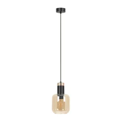 Shop Lampa wisząca z bursztynowym kloszem K-5265 z serii DOKA | Kaja Żyrandole Nowoczesne