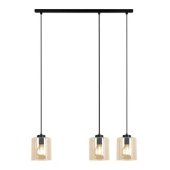 Fashion Lampa wisząca z bursztynowymi kloszami, do salonu K-5570 z serii SORO Żyrandole Nowoczesne