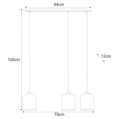 Fashion Lampa wisząca z bursztynowymi kloszami, do salonu K-5570 z serii SORO Żyrandole Nowoczesne