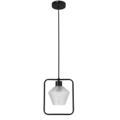 Cheap Lampa wisząca z czarną obręczą i kloszem 31-26842 z serii NIKO | Kaja Oświetleni Żyrandole Nowoczesne