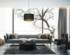 Cheap Lampa wisząca z czarno-złotym abażurem 184/1 ROTO | Kaja Oświetlenie Żyrandole Nowoczesne