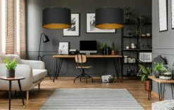 Cheap Lampa wisząca z czarno-złotym abażurem 184/1 ROTO | Kaja Oświetlenie Żyrandole Nowoczesne