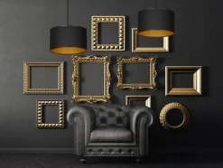 Cheap Lampa wisząca z czarno-złotym abażurem 184/1 ROTO | Kaja Oświetlenie Żyrandole Nowoczesne