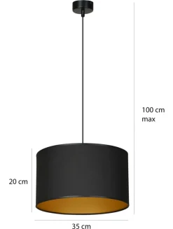 Cheap Lampa wisząca z czarno-złotym abażurem 184/1 ROTO | Kaja Oświetlenie Żyrandole Nowoczesne