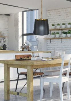 Sklep Kaja Lampa wisząca z czarno-złotym abażurem 31-53534 MILONGA | Kaja