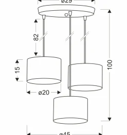 Store Lampa wisząca z czarno-złotymi abażurami 33-37602 PANDY | Kaja Żyrandole Nowoczesne