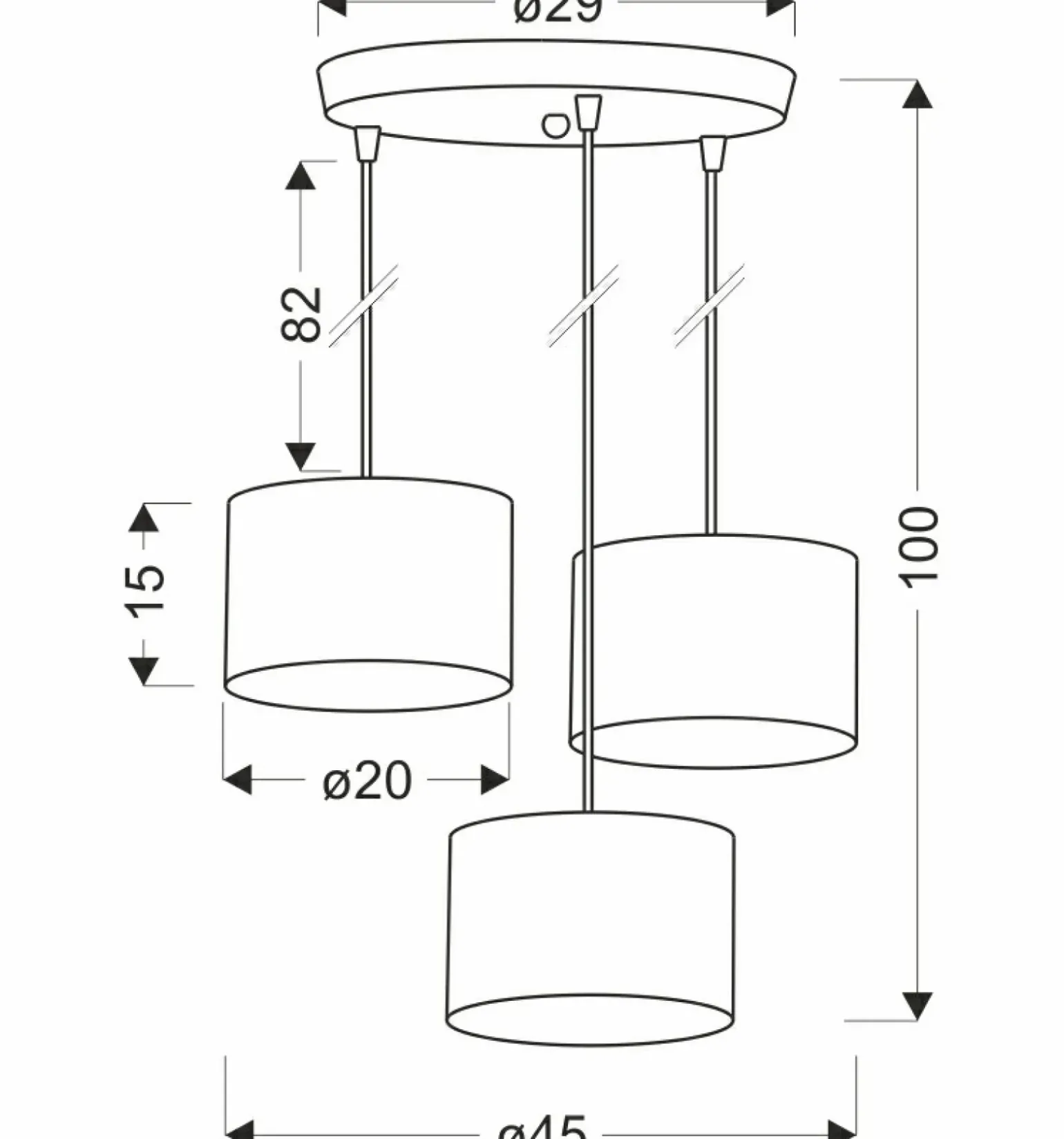 Store Lampa wisząca z czarno-złotymi abażurami 33-37602 PANDY | Kaja Żyrandole Nowoczesne