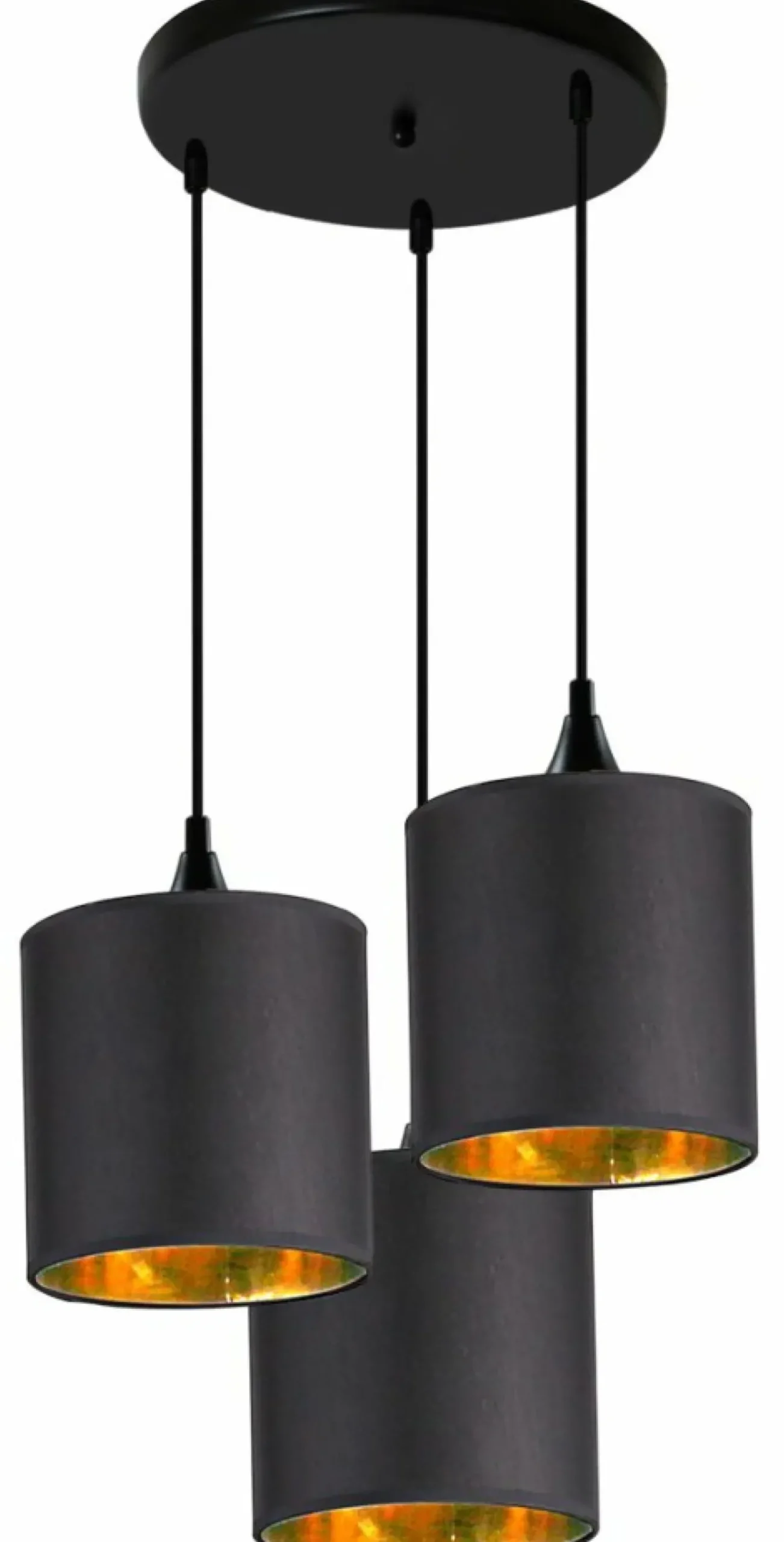 Sklep Kaja Lampa wisząca z czarno-złotymi abażurami 33-73969 z serii LONG | Kaja