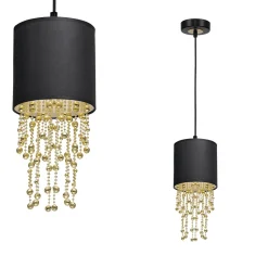 Sklep Kaja Lampa wisząca z czarno-złotym abażurem MLP6439 z serii ALMERIA | Kaja Oświetleni