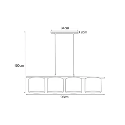 Sklep Kaja Lampa wisząca z czterema abażurami na listwie K-5293 z serii VEGA