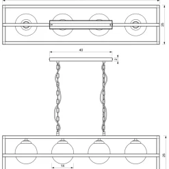 Cheap Lampa wisząca z czterema kloszami w ramce MLP8570 z serii DIEGO | Kaja Oświetlen Żyrandole Nowoczesne