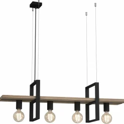 Store Lampa wisząca z drewnianą listwą, nad stół LX 0424 z serii SHELF Żyrandole Nowoczesne