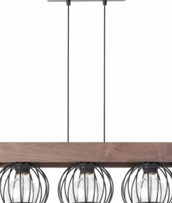 Outlet Lampa wisząca z drewnianą listwą, nad stół SIG 31574 z serii MILAN Żyrandole Nowoczesne
