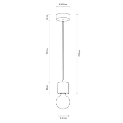 Store Lampa wisząca z drewnianą oprawką, bez klosza 7061174 TRONGO | Kaja Żyrandole Nowoczesne