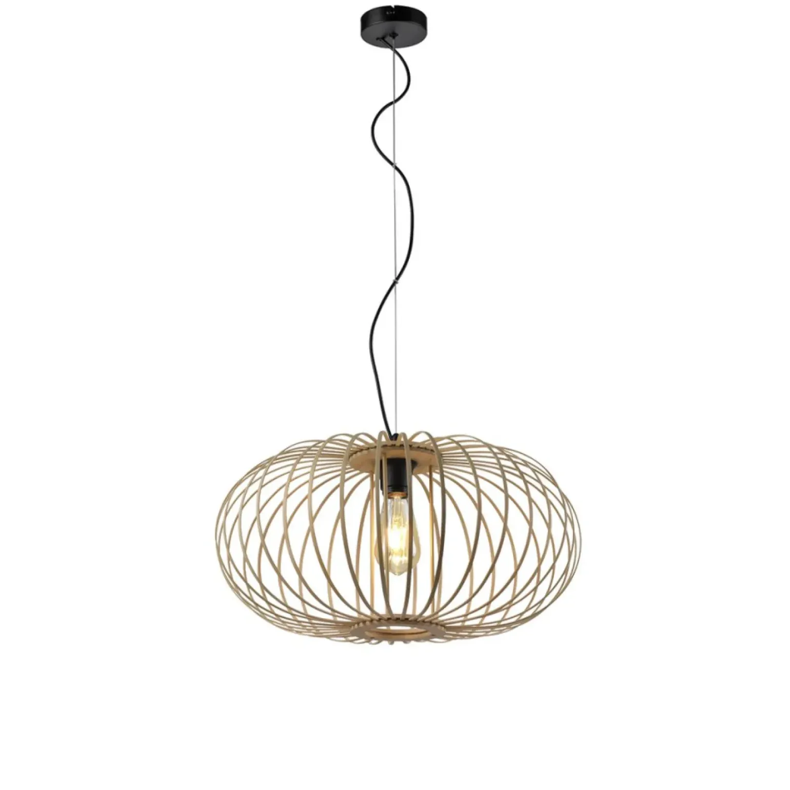 Best Sale Lampa wisząca z drewnianych pasków 11409-79 z serii RACOON | Kaja Żyrandole Nowoczesne