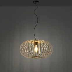 Best Sale Lampa wisząca z drewnianych pasków 11409-79 z serii RACOON | Kaja Żyrandole Nowoczesne