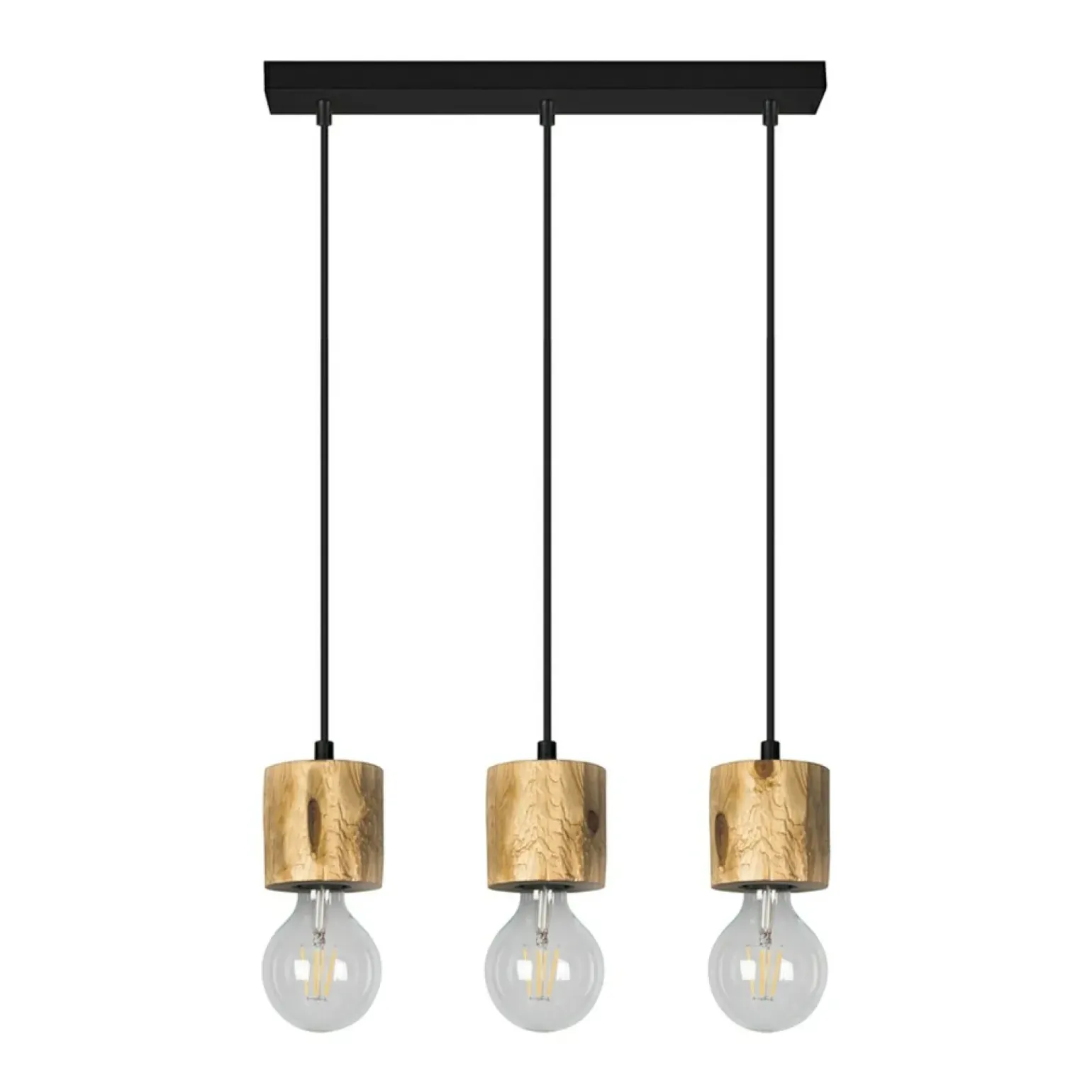 Sale Lampa wisząca z drewnianymi oprawkami E27 71689304 PINO | Kaja Żyrandole Nowoczesne