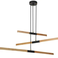 Flash Sale Lampa wisząca z drewnianymi listwami LP-2828/3P LUGANO | Kaja Żyrandole Nowoczesne