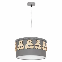 Store Lampa wisząca z drewnianymi misiami MLP4961 MIŚ | Kaja Oświetlenie Żyrandole Nowoczesne