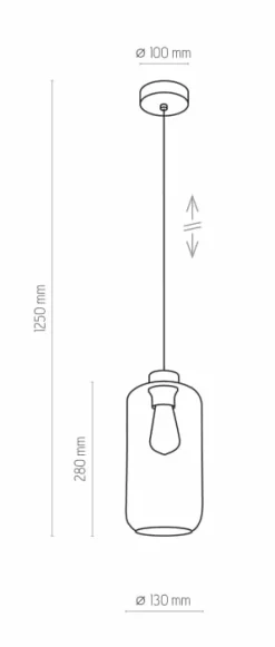 Store Lampa wisząca z długim, wąskim kloszem TK 2077 MARCO | Kaja Żyrandole Nowoczesne