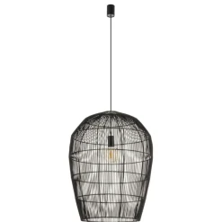 Store Lampa wisząca z dużym, plecionym abażurem 11168 HAITI | Kaja Żyrandole Nowoczesne