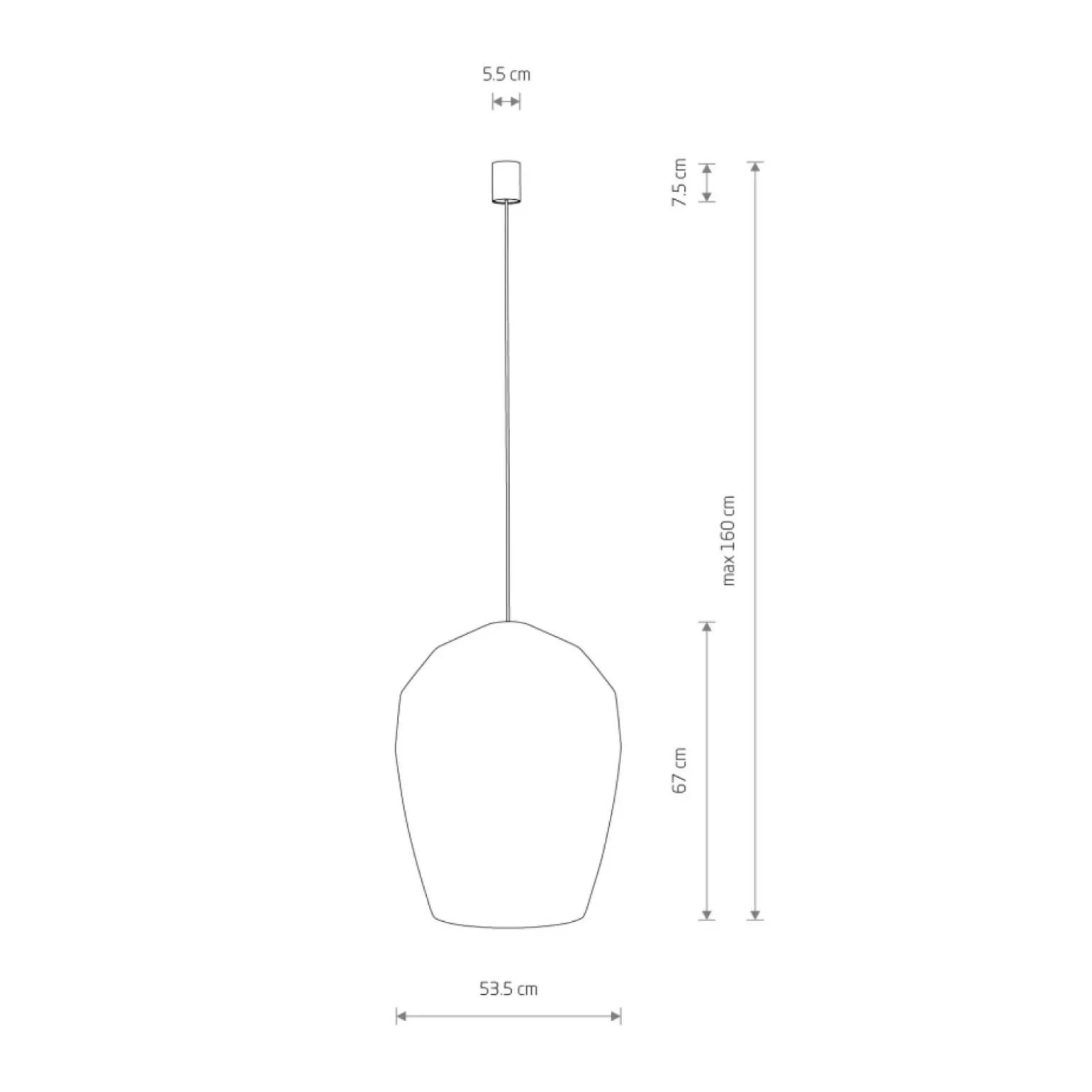 Store Lampa wisząca z dużym, plecionym abażurem 11168 HAITI | Kaja Żyrandole Nowoczesne