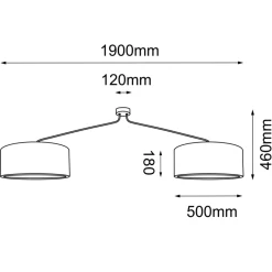 Sklep Kaja Lampa wisząca z dwoma białymi abażurami ANT 5195 LAMEGO | Kaja