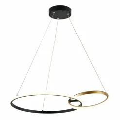 Flash Sale Lampa wisząca z dwoma kołami LED, do salonu 20002P-GD RANDO | Kaja Żyrandole Nowoczesne