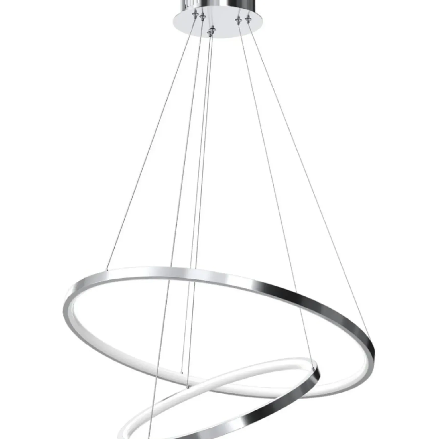 Best Lampa wisząca z dwoma okręgami, kolor chrom ML7943 z serii ROTONDA | Kaja Oświet Żyrandole Nowoczesne