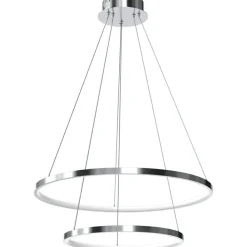 Best Lampa wisząca z dwoma okręgami, kolor chrom ML7943 z serii ROTONDA | Kaja Oświet Żyrandole Nowoczesne