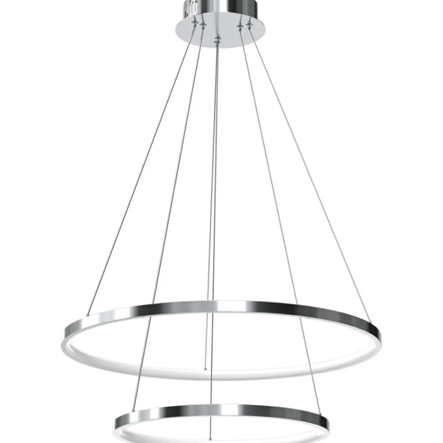 Best Lampa wisząca z dwoma okręgami, kolor chrom ML7943 z serii ROTONDA | Kaja Oświet Żyrandole Nowoczesne