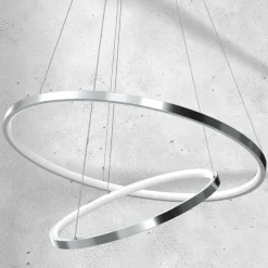 Best Lampa wisząca z dwoma okręgami, kolor chrom ML7943 z serii ROTONDA | Kaja Oświet Żyrandole Nowoczesne