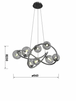 Outlet Lampa wisząca z dymionymi kloszami WF 7014-805 NANCY | Kaja Żyrandole Nowoczesne