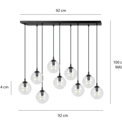Hot Lampa wisząca z dziewięcioma kulistymi kloszami 711/9 | Kaja Żyrandole Nowoczesne