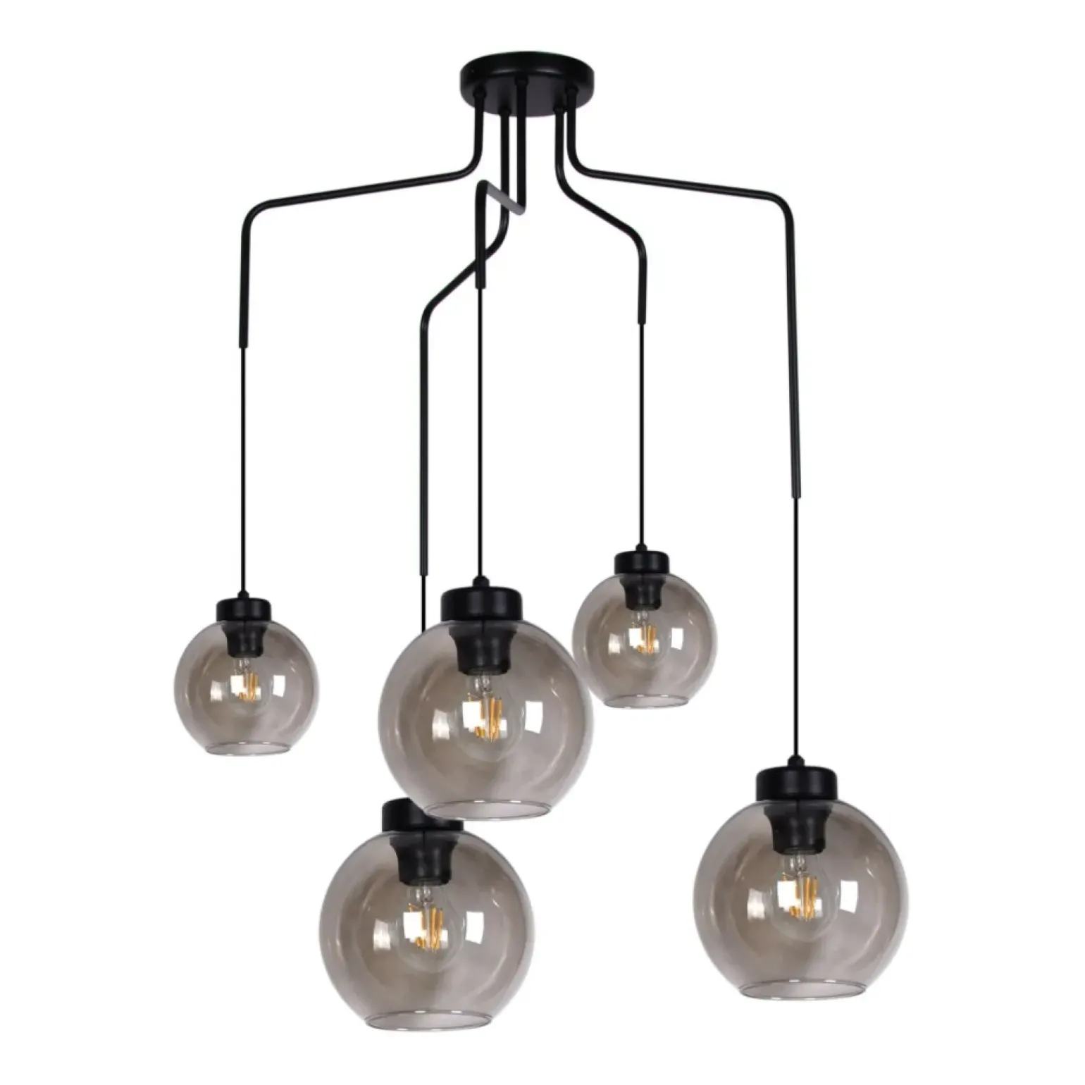 Outlet Lampa wisząca z grafitowymi kloszami K-4875 HORIK | Kaja Oświetlenie Żyrandole Nowoczesne