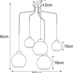 Outlet Lampa wisząca z grafitowymi kloszami K-4875 HORIK | Kaja Oświetlenie Żyrandole Nowoczesne