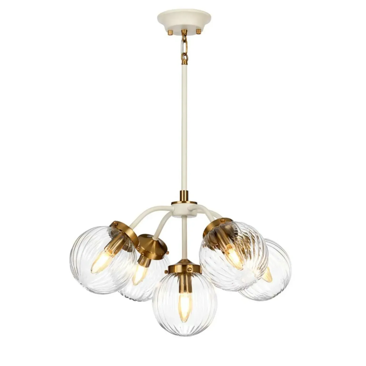 Outlet Lampa wisząca z kloszami, beżowa DL-COSMOS5 z serii COSMOS Żyrandole Nowoczesne