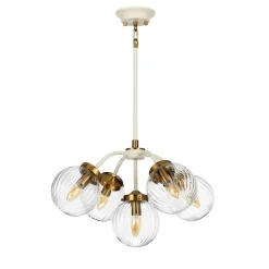 Outlet Lampa wisząca z kloszami, beżowa DL-COSMOS5 z serii COSMOS Żyrandole Nowoczesne