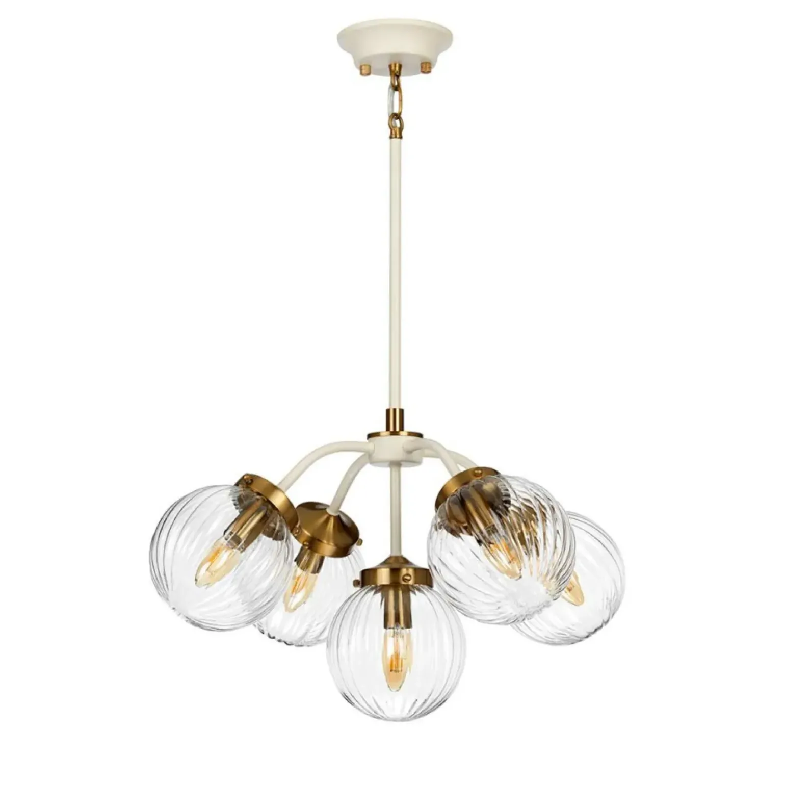 Outlet Lampa wisząca z kloszami, beżowa DL-COSMOS5 z serii COSMOS Żyrandole Nowoczesne