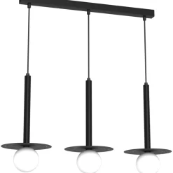 Best Lampa wisząca z kloszami i czarnymi przysłonami MLP8914 z serii FUTURA | Kaja Oś Żyrandole Nowoczesne