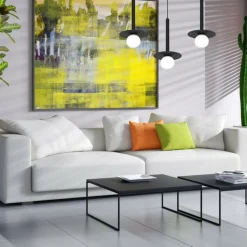 Best Lampa wisząca z kloszami i czarnymi przysłonami MLP8914 z serii FUTURA | Kaja Oś Żyrandole Nowoczesne