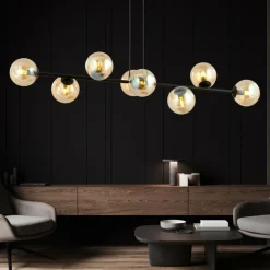 Outlet Lampa wisząca z kloszami w kolorze miodu 876/8 | Kaja Oświetlenie Żyrandole Nowoczesne