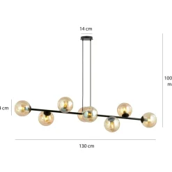 Outlet Lampa wisząca z kloszami w kolorze miodu 876/8 | Kaja Oświetlenie Żyrandole Nowoczesne