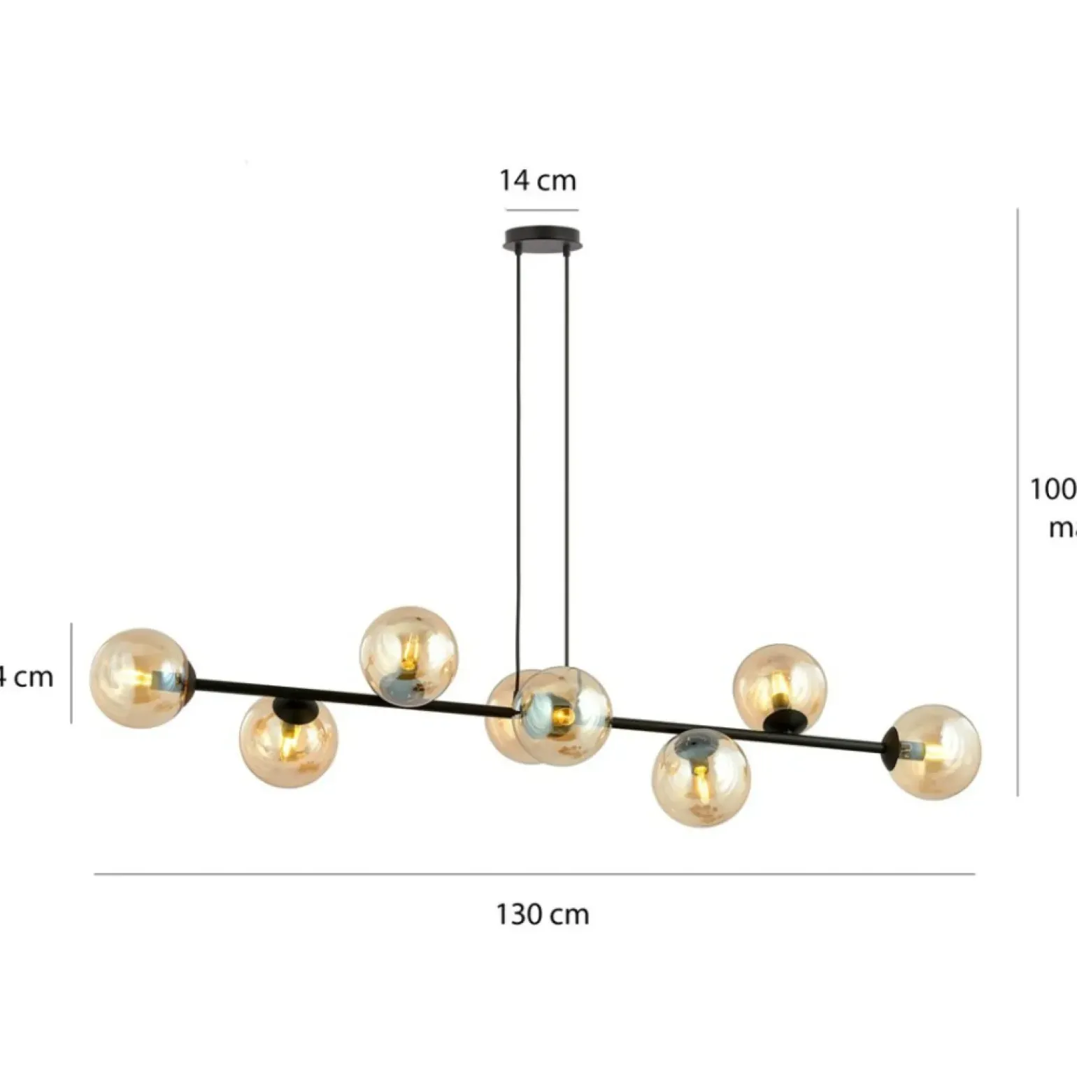 Outlet Lampa wisząca z kloszami w kolorze miodu 876/8 | Kaja Oświetlenie Żyrandole Nowoczesne