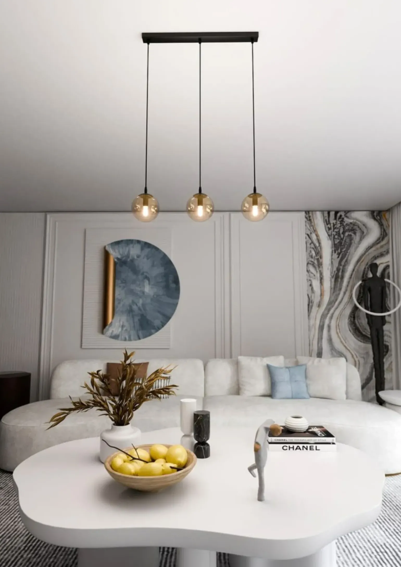 Best Sale Lampa wisząca z kloszami z regulacją wysokości 713/3 | Kaja Żyrandole Nowoczesne