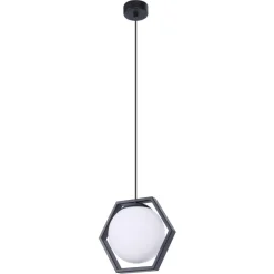 Cheap Lampa wisząca z kloszem w sześciokątnej ramce K-4785 | Kaja Żyrandole Nowoczesne